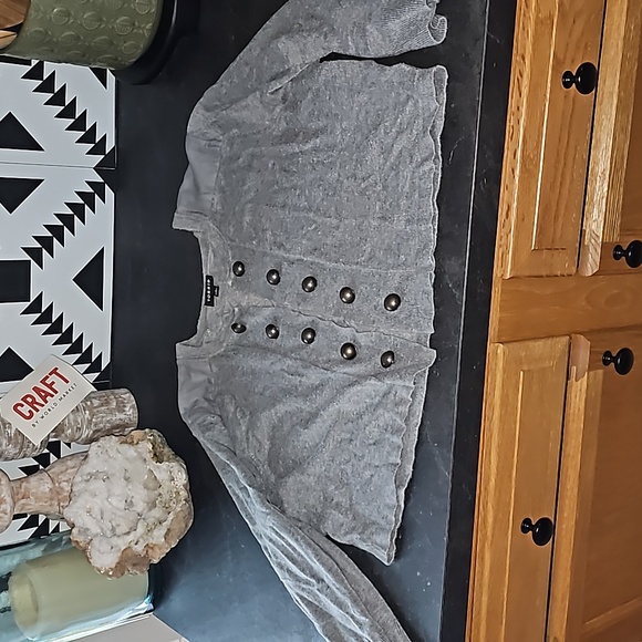 torrid Sweaters - Torrid cropped military open button front cardigan shrug gray size 2 2x